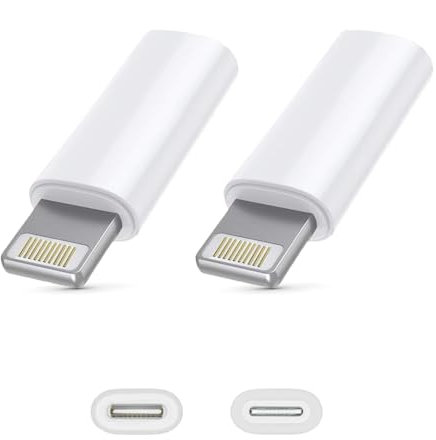 ICOVERI Adaptador USB C a Light-Ning (Pack 2 Unidades), Carga rápida PD 20W, Compatible con Apple Series. (Pack 2ud Adaptadores USB C a Light-Ning)