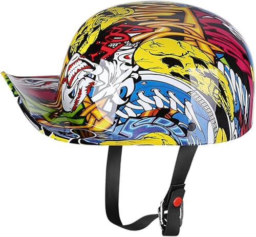 GKCEGHKS Portatile Mezzi Caschi Jet Casco A Scodella Scooter Motorino Mezzo Casco Scooter Crociera Bicicletta ECE Omologato retrò Casco Scodella Casco Scooter Aperto Caschi da Moto