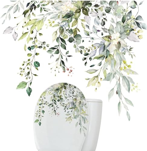 Abziehbare Toilettensitz-Folie mit Blumenmuster – Hygienische Badezimmeraufkleber und Wandfolie für Dekoration (Umweltfreundliche Klebefolie)