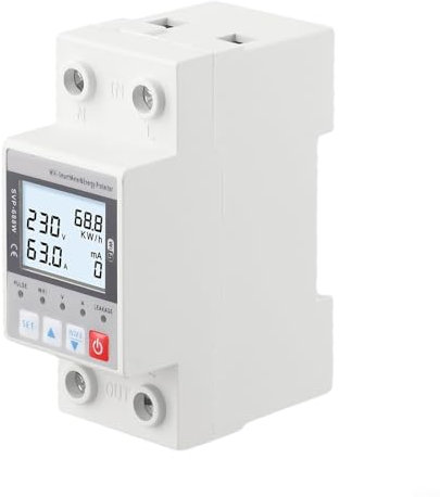 HEBEOT Wifi-Smart-Messgerät und Energieschutz, Photovoltaik-Smart-Energiezähler, Stromverbrauch, Stromverbrauch, Stromverbrauch, Monitor, 85 x 35 x 66 mm