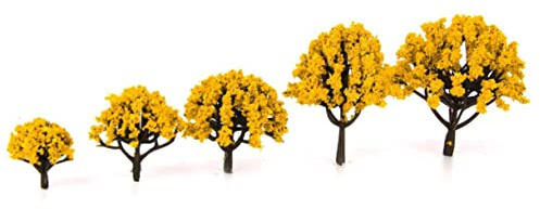 DOITOOL 20pcs Model Scenery Landscape Trees Artificial Miniature Trees Orange Height for Model Railroads Dioramas and Garden Decoration