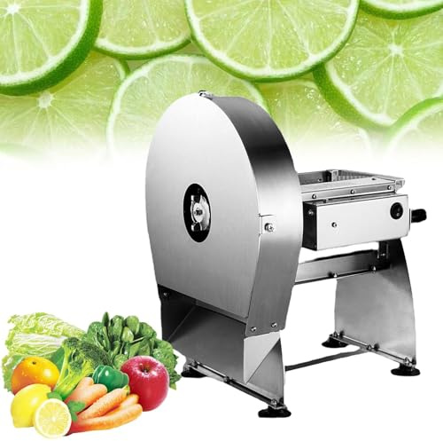 Cortadora Eléctrica Espesor Ajustable de 0 a 10 mm Cortador Comercial de Frutas y Verduras Convertible a Manual Máquina Cortadora de Alimentos de Acero Inoxidable Para Limón, Patata, Cebolla