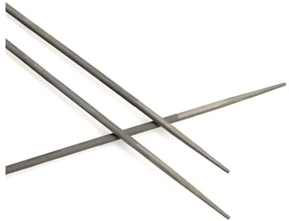 Lot de 3 limes à chaîne de tronçonneuse rondes en acier à haute teneur en carbone, tige de 4,8 mm, for le travail du bois