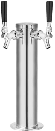 ZWQXZX Dispenser Acqua per Feste Torre di Spillatura for Birra alla Spina A Doppio Rubinetto in Acciaio Inossidabile Lucidato Limonata