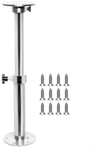 Teleskopisch Verstellbares Tischbein Für Boot und Wohnmobil Abnehmbarer Aluminiumlegierung Sockel 360 Grad Drehung Höhenbereich 450-700mm Mit Montageschrauben Passend Für Innenräume Decks Lounge