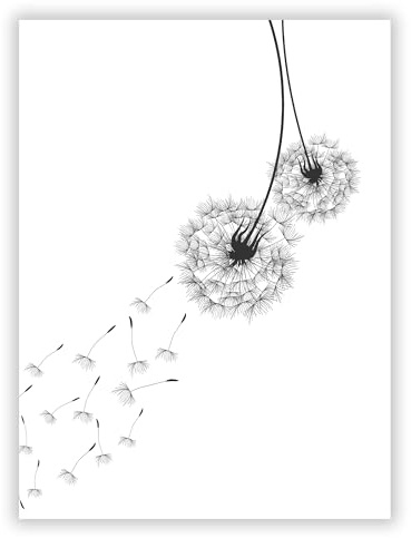 Druck-Palast Pusteblume Poster - 30x40cm - Kunstdruck - Wohnzimmer Schlafzimmer - Minimalistisch Abstrakt Natur - Hochwertiger semimatter Druck