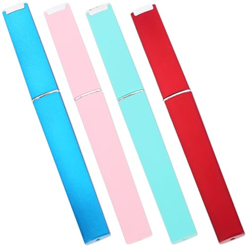 HEATSHAKING 4 pièces Limes à Ongles Verre Trempé Double Face Bleu Rouge Rose Vert Limes Professionnelles pour Manucure et Pédicure Compactes Réutilisables et Faciles à Nettoyer