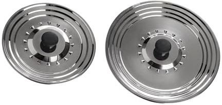 2 Stück Universal Edelstahldeckel 16/18/20, 22/24/26 cm – Pfannendeckel – Topfdeckel – Spritzschutz Deckel – Universaldeckel für Pfannen und Töpfe – Pfannendeckel universal – Topfdeckel 16cm - Lid