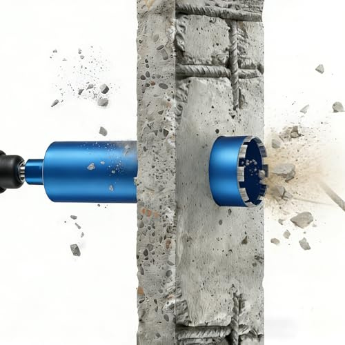 Pour le Béton Lourd | L460mm Ø150mm 1¼ UNC avec Turbo | Foret Diamant pour Carotteuse | Forage à sec et Humide | Scie Cloche Diamantée Chantier Carrelage pour Maçonnerie Pierre Granit Brique