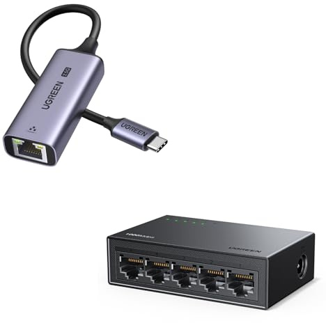 UGREEN Switch Ethernet Gigabit 5 Ports Hub Ethernet 10 100 1000Mbps Switch RJ45 Idéal pour Bureau et Maison Plug Play Multiprise RJ45 Compatible avec PC TV Imprimante Caméra Routeur