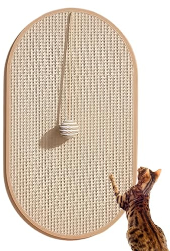 1 Stück Katzen-Kratzwand Set – Selbstklebende Kratzbrett Wand Aus Sisal, 55×33 cm WasserTropfen-Design Mit Spielball – Wandkratzmatte Zum Schutz Von Möbeln & Wänden