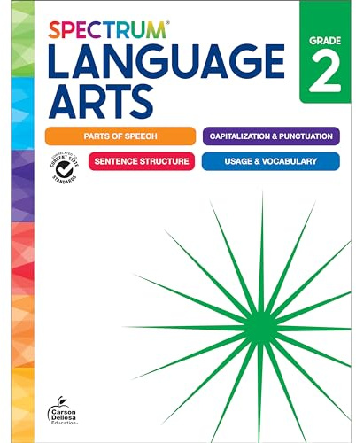 Spectrum Language Arts 2nd Grade Workbook, ELA Activity Book for Kids Ages 7-8, Parts of Speech, Sentence Structure, English Grammar, Vocabulary, Spelling, and More, Classroom or Homeschool Curriculum