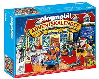 PLAYMOBIL Adventskalender 2021-70188 Weihnachten im Spielwarengeschäft mit liebevollen Figuren und Zubehörteilen hinter jedem Türchen, 89-teilig, Ab 4 Jahren