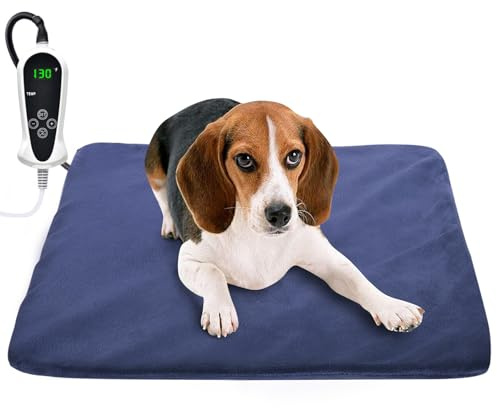 RIOGOO Coussin Chauffant pour Animaux domestiques, Coussin Chauffant électrique pour Tapis de réchaud pour Chiens et Chats, à Extinction Automatique(45x 45cm)