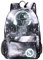 FANDARE Sac À Dos Lumineux Sacs Galaxy Scolaires Cartables Adolescent Sacs D'école Loisir Garçons Filles Sacs de Voyage Cartables Femmes Multicolore Daypack avec USB Imperméable Polyester Gris B