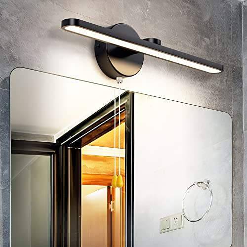 MantoLite LED Applique Murale pour Tableaux et Vitrines, 40CM 12W Chevet Lampes de Lecture Noir Intérieur Éclairage Avec Interrupteur Miroir de Vanité Luminaire Appliques Murales Salle de Bain 3000K