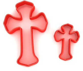 Ausstechformen für Fondant, Kreuzform, 3 cm + 5 cm, 2 Stück