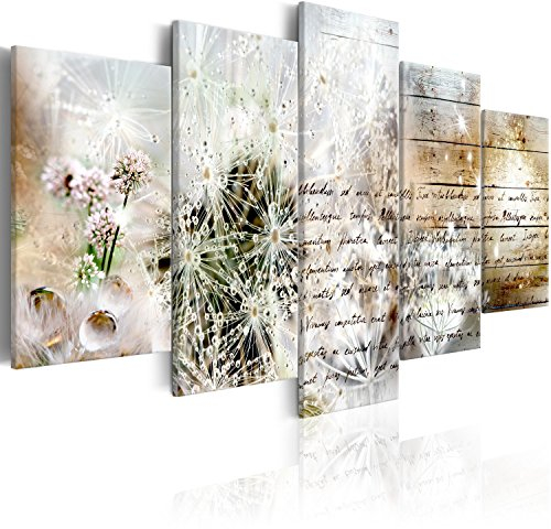 murando HandArt Bilder auf Leinwand Pusteblumen 5 tlg Leinwandbild Wandbilder Wohnzimmer Wanddekoration Moderne Kunst - Blumen Abstrakt Retro Vintage f-C-0173-b-n