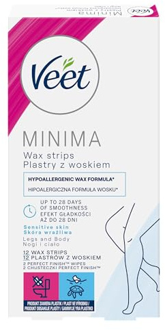 VEET MINIMA Haarentfernungsplaster mit Wachs für empfindliche Haut 12 Stück