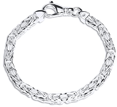 JEWLIX Königsarmband aus 925er Sterling Silber 6mm - 19cm Länge