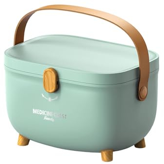 DYOUen Hausapotheke Medizinbox Erste-Hilfe-Kasten Tragbarer Aufbewahrungsbehälter für Medikamente große Kapazität mit Griff