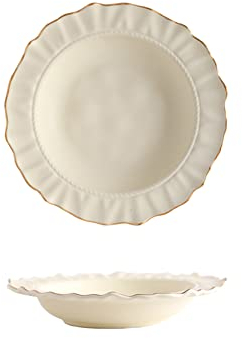 NBHDEK 8,5 Zoll Keramik-/Nudel-/Obst-/Vorspeisen-/Dessertteller, Weihnachtsteller, 2er-Set, Grün/Weiß