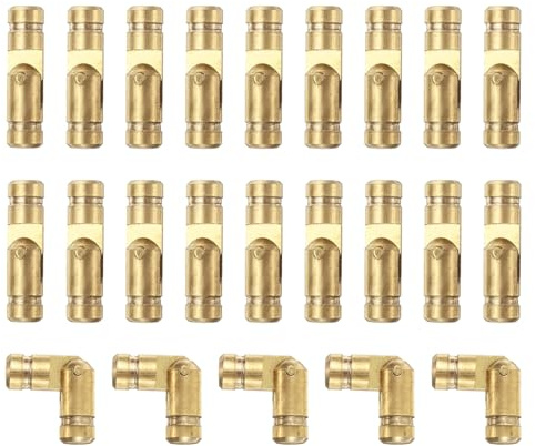 QUARKZMAN 50 st osynliga fat gångjärn 4 x 15 mm mässing försvinnande dragkedja dold fat dragkedja liten dragkedja dragkedja för smycken lådor musik lådor små snickerier guld