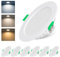 Pack 6 Downlight LED Techo Empotrable Extraplano Redondo, 7W 700LM,Impermeable Focos Interior Techo 3CCT Regulable,2700K/ 4500K/ 6000K,ф80-100mm, AC 220-240V, foco empotrable techo ojo de buey