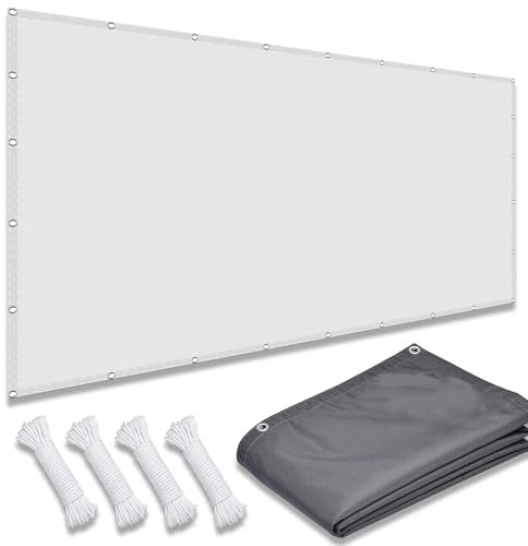 Voile D’Ombrage Rectangulaire 3 x 4.5 m Anti UV Contre Le Vent Dombrage Rectangulaire Jardin Résistant l'eau Polyester Protection des Rayons UV avec Oeillets et Corde, Blanc