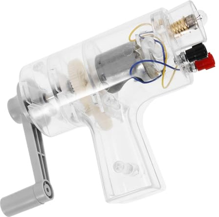 TIDTALEO Generatore Manuale Portatile a Forma Di Generatore Elettrico Trasparente Kit Scientifico Per Esperimenti Di Fisica