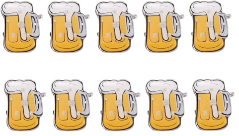 Kisangel Lot de 10 Broches Led en Forme de Chope à Bière, Badges Lumineux Clignotants, Multicolores, en Plastique, pour Fêtes, Karaoké, Bar
