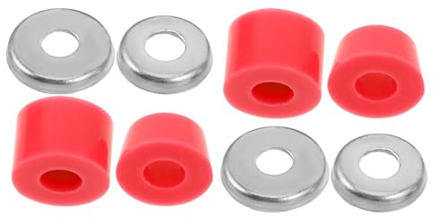 Cabilock Kit de Amortiguadores de Vibraciones para Patineta Rojo, Bujes Cilíndricos de Pu, Almohadillas Elevadoras Antivibración para Longboard, Compatible para Patinetas y Cruiser,