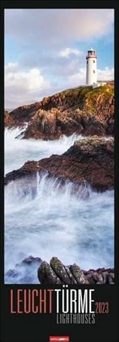 Harenberg u.Weingarten Leuchttürme Kalender 2023. XXL Wandkalender mit 12 spektakulären Fotos. Vertikaler Kalender mit atemberaubenden Landschaftsfotografien. 34x98 cm.