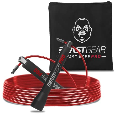 Beast Gear Springseil Erwachsene Fitness Jump Rope Profi - Indoor-/Outdoor-Sprungseil für Ausdauer, Abnehmen, Boxen, Sport, MMA, Cardio