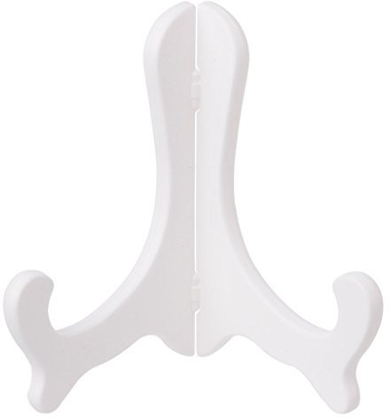 Baiyao Supports Présentoir De Plateaux De Chevalets En Plastique Tableaux, Photos, Tableaux, Livres, Petits Oeuvres Pour Expositions, Blanc 15.5 X 15 Cm