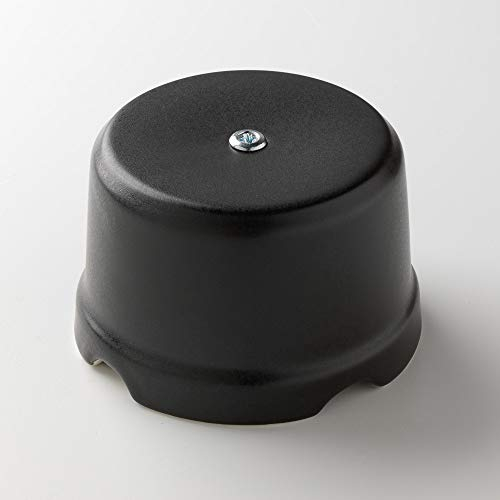 Klartext - Scatola di derivazione BELLE ÉPOQUE in stile vintage per installazione con cavo tessile, in pregiata porcellana artigianale, colore nero opaco, Ø75mm