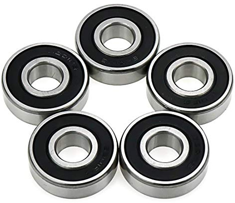 Rannb 6201RS Ball Bearing Double Sealed Deep Groove Bearing Steel 12mm x 32mm x 10mm- Pack of 5