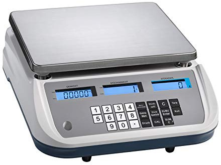 WKA Zählwaage LZ, max. 15 kg, Teilung 0,5 g, Edelstahl, Tarafunktion | Akku- und Netzbetrieb, Summierfunktion, Stückzählfunktion, LCD-Display, Inventurwaage, Stückzählwaage, Schraubenwaage