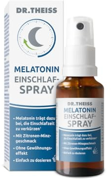 Dr. Theiss Melatonin Einschlaf-Spray | 30ml | Hilfe bei Einschlafproblemen | Mit Melatonin & Passionsblumenextrakt | Vegan und ohne Zucker | Zitronen-Minzgeschmack