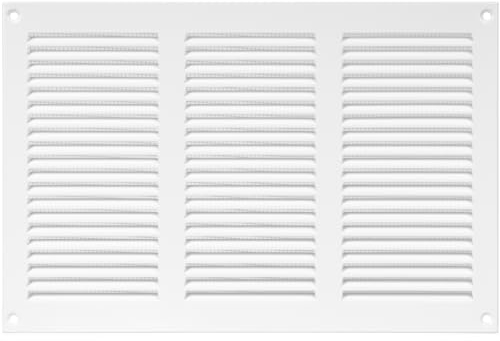 Griglia d'aria in acciaio per il ritorno dell'aria, ideale per soffitto e parete laterale, HVAC, con schermo anti-insetti (30 x 20 cm, bianco)