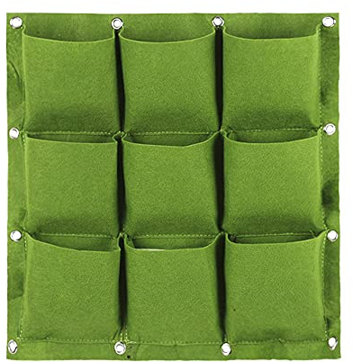 GEQIAN Vertikale Pflanztaschen zum Aufhängen an der Wand – Multi-Taschen-Wandbehang, Pflanztasche, vertikale Blumen-Wachstumsbeutel, Pflanzgefäß, Garten