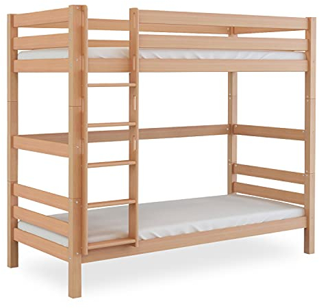 Betten-ABC Bubema Jona Kinder Etagenbett/Hochbett Buche (Farbe: Natur lackiert)