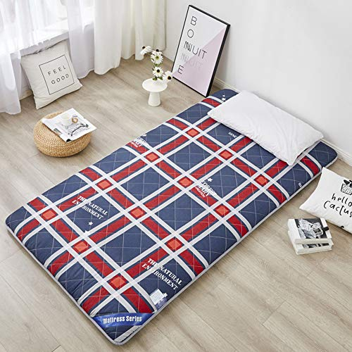 ZWDYY Japanische Futon Matratze Tatami Bodenmatte, Tatami Matte, Japanische Bettrolle, Faltbare Rollmatratze, Bodenliege Couchbett, Elastische Träger,Square,150 * 200cm
