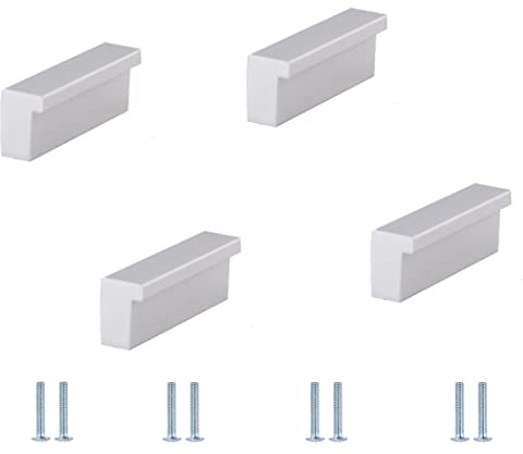 Tiradores Armario, 4 piezas - Aluminio Tirador para muebles Plata, para Cocinas, Oficina, Cajones, Gabinete, Armario Empotrado