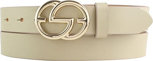 BELTINGER Damen-Gürtel EMIL aus Vollrindleder 3 cm | Schmaler Ledergürtel für Damen 30mm | Gold glänzend