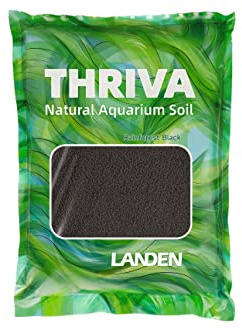 LANDEN Aquarium Substrate Soil for Plant Shrimp Tank,5L Black Medium Size