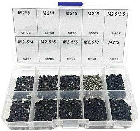 NATEFEMIN 500 Stück Universal-Reparaturschrauben-Set für Laptops, Notebooks, Computer, Stahllegierung, mit Zubehör-Teil