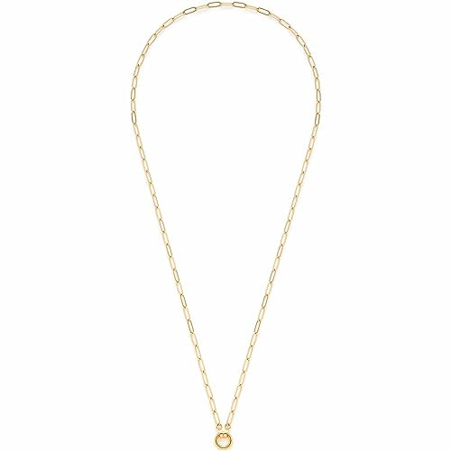 JEWELS BY LEONARDO Halskette Clip & Mix Moda • lange Kette aus goldfarbenem Edelstahl • längliche Ketten-Glieder und Ring für Charms Anhänger • 80 cm Länge • Schmuck Geschenk für Frauen • 023345