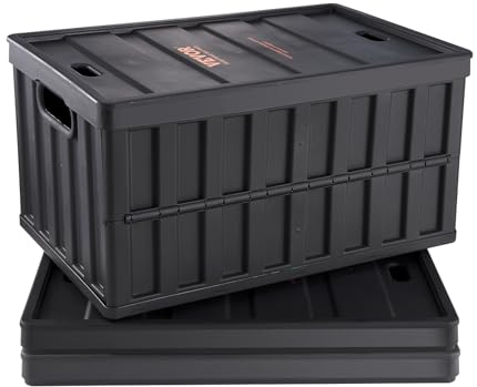 VEVOR 3er-Set 65L Profi Klappbox aus PP Transportbox mit Deckel Faltbarer Aufbewahrungsbox mit Handgriff Stapelbare Kisten Storage Box Faltboxen Stapelboxen für Aufbewahrung & Transport