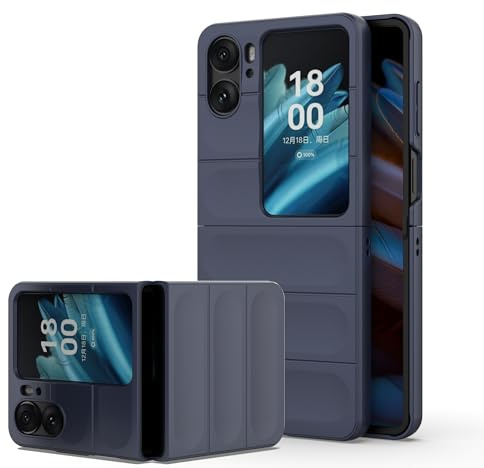 ESTH® Funda Dura de PC para OPPO Find N2 Flip con Antigérmenes, Carcasa Delgada a Prueba de Choques Compatible con Carga Inalámbrica, Agarre Seguro y Cómodo, Azul Oscuro